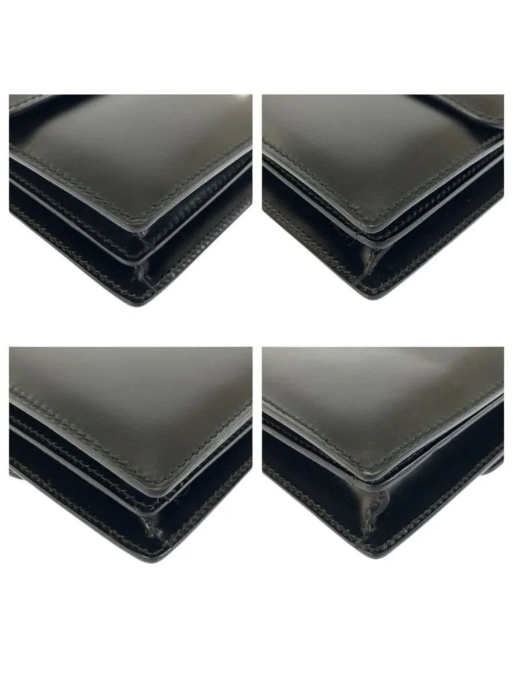 Gucci Black Silver Leather Clutch